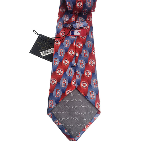 Eagles Wings Boston Red Sox Necktie Logo 100% Silk - NWT - Picture 3 of 5